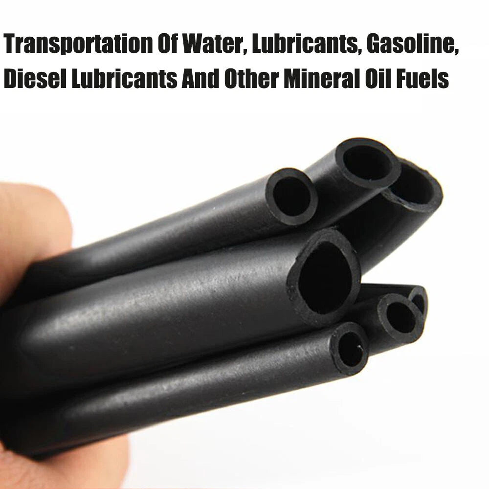 Viton Fluorine Rubber Fuel Hose — Black Fuel Line Tube ID 2–32mm, Petrol Oil Engine Pipe