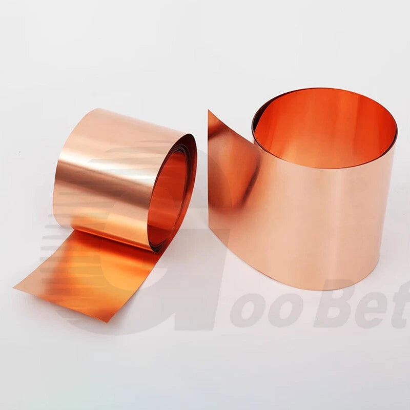 99.9% Pure Copper T2 Cu Metal Sheet Foil Plate Strip Ultrathin Thick 0.01-0.08mm