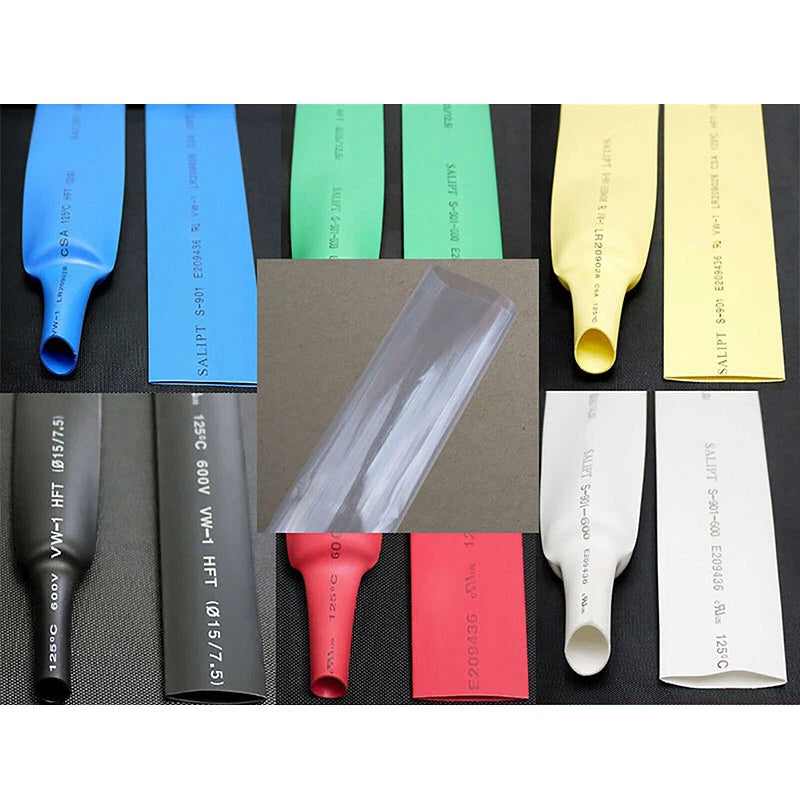 Heat Shrink Tubing 2:1 Ratio — 6mm to 11mm, 1m to 50m, Multiple Colors