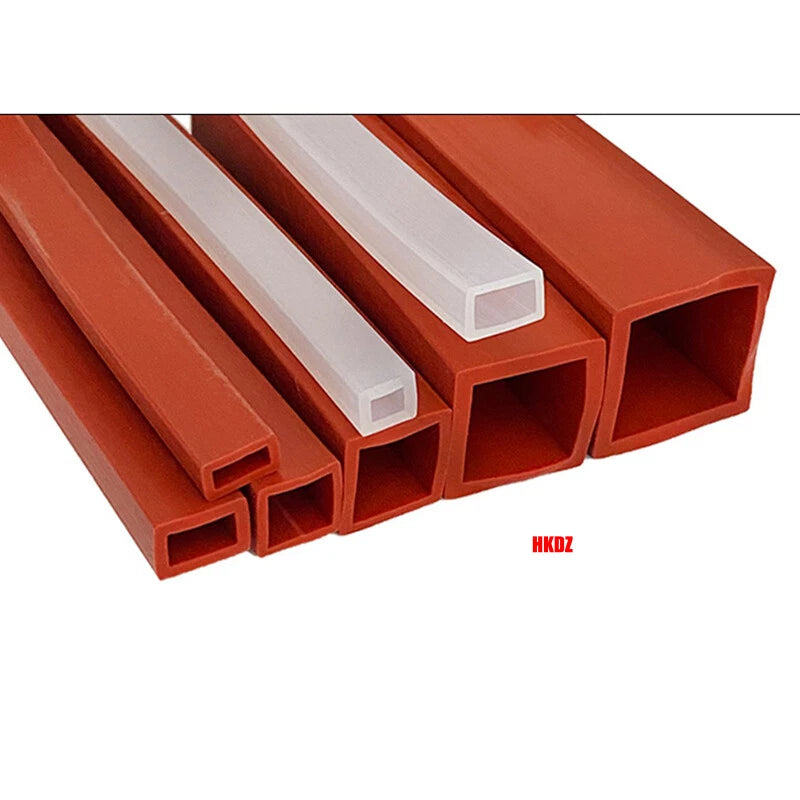 Square Silicone Rubber Hollow Tube Pipe Protector Seal Strips Width 2.5mm~108mm