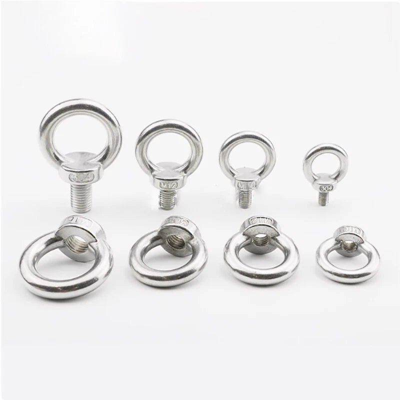 M3 - M30 Lifting Eye Bolt & Nut Set — 304 Stainless Steel Heavy Duty Ring Hooks - HomeDIYer