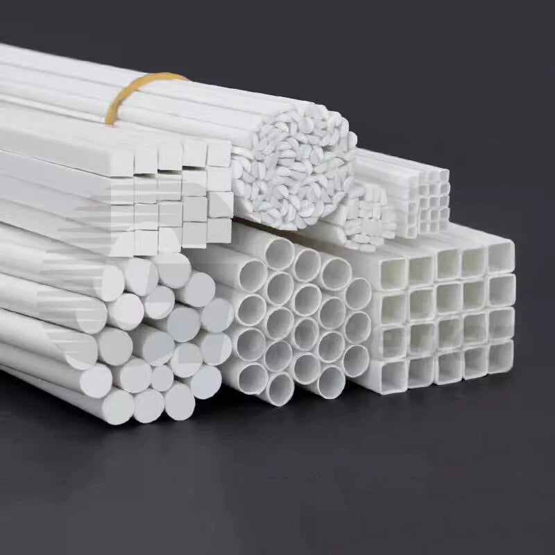ABS Plastic Rods & Tubes – Round, Square, U/L/H-Profile Styrene Strips 250mm