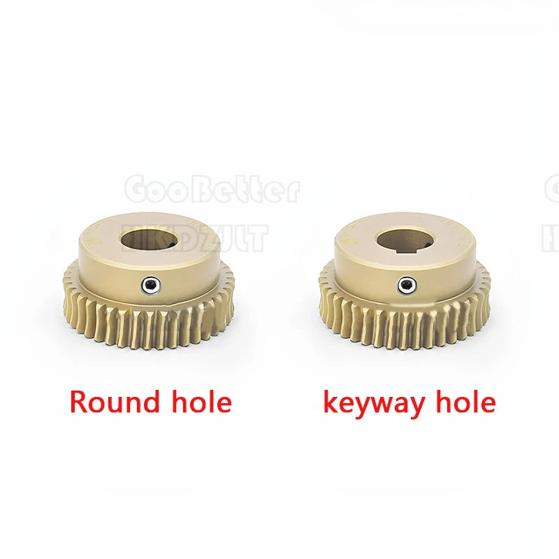 Module 1.5 Brass Worm Gear Wheel Worm Shaft C45 Steel 24 Tooth Bore 8 mm - 17 mm
