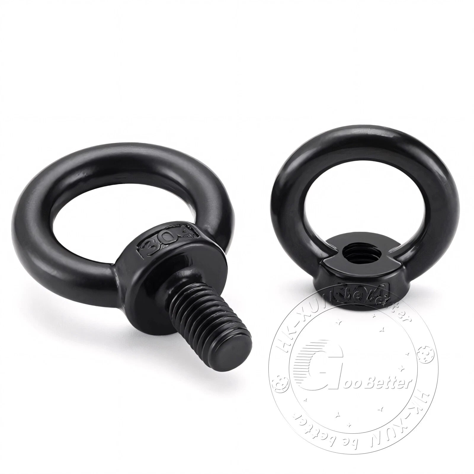 A2 304 Grade Black Stainless Steel Lifting Eye Nuts-Bolts M3 M4 M5 M6 M8 - M24