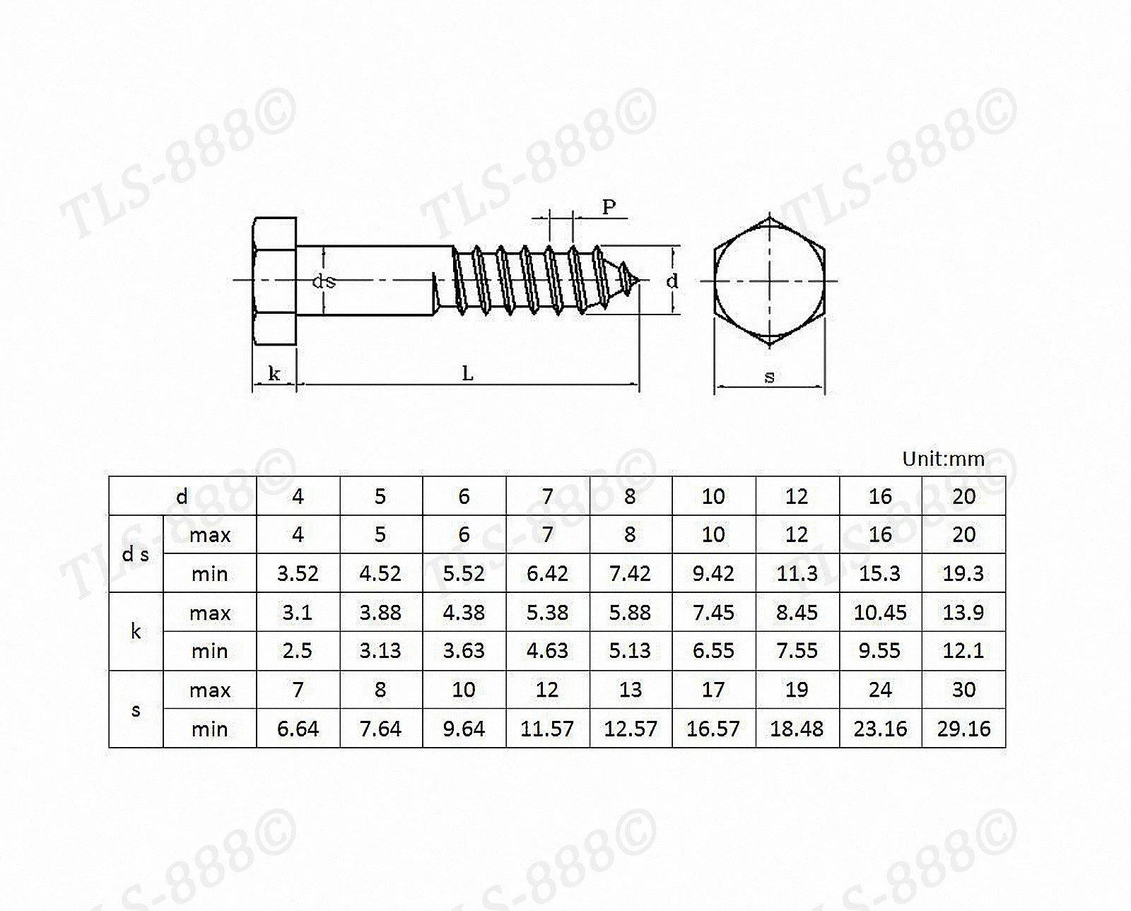 Zinc Plated Hex Head Lag Screws M6 M8 M10 M12 – DIN571 Wood Coach Bolts