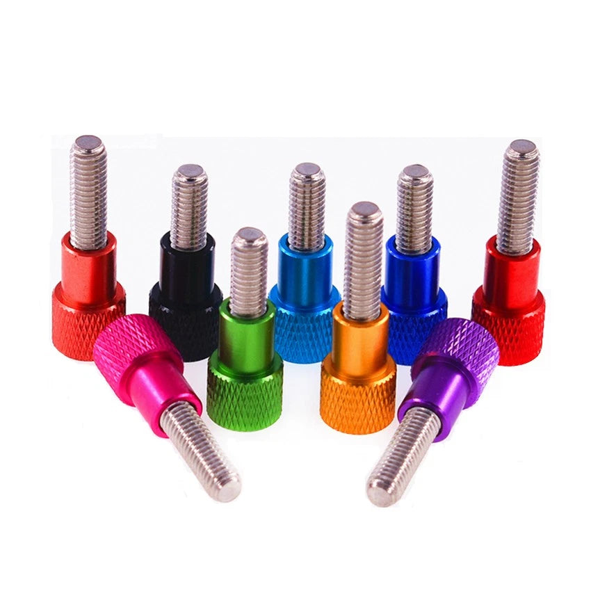 Knurled Thumb Screws M6 Aluminium Hand Grip Knob Bolts + Stainless Steel Thread