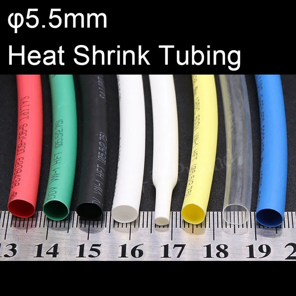Heat Shrink Tubing φ5.5mm 2:1 – Electrical Wire Sleeving, 7 Colors, 1M–100M