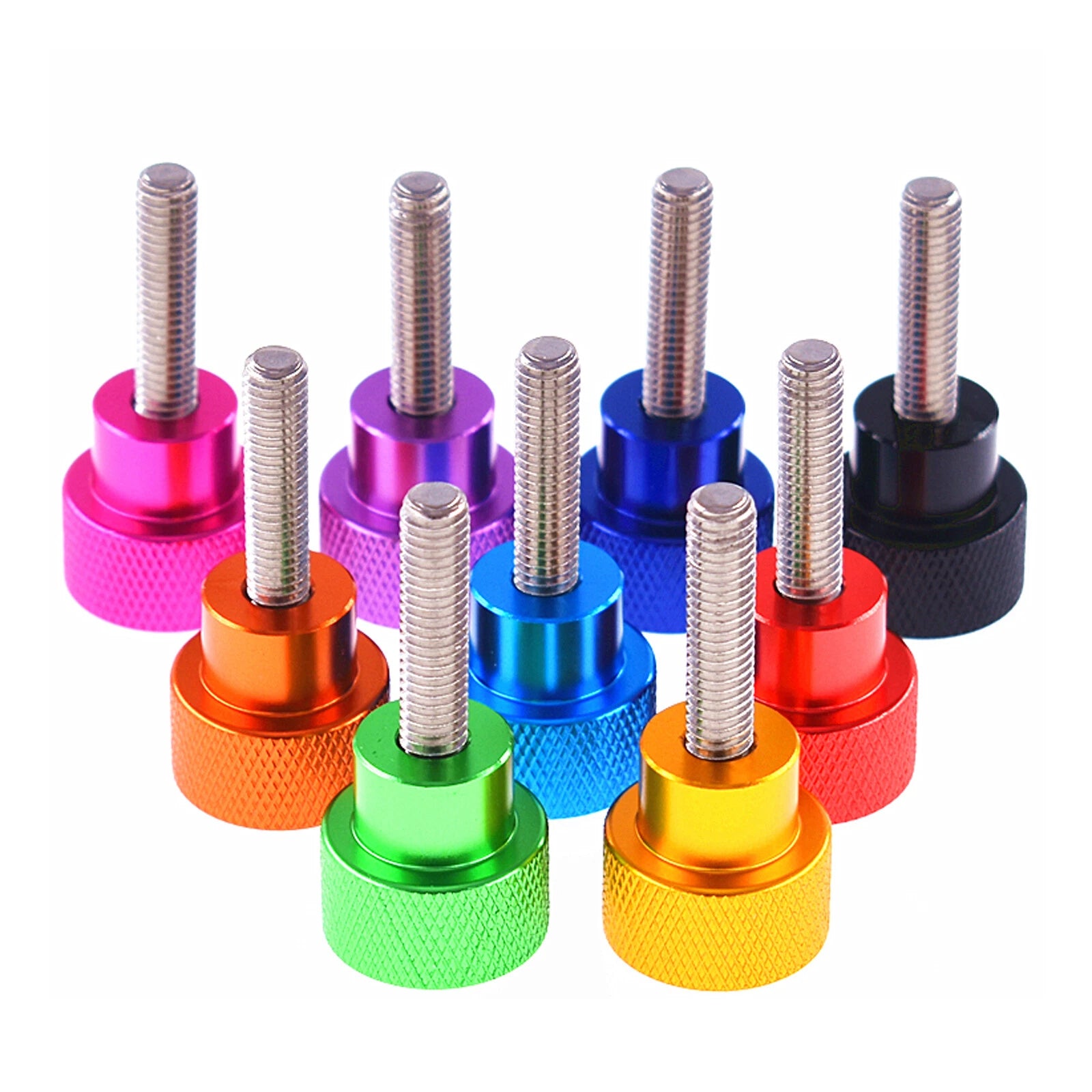 M8 Knurled Thumb Screws A2 Stainless Steel &Colour Aluminum Hand Turn Knob Bolts