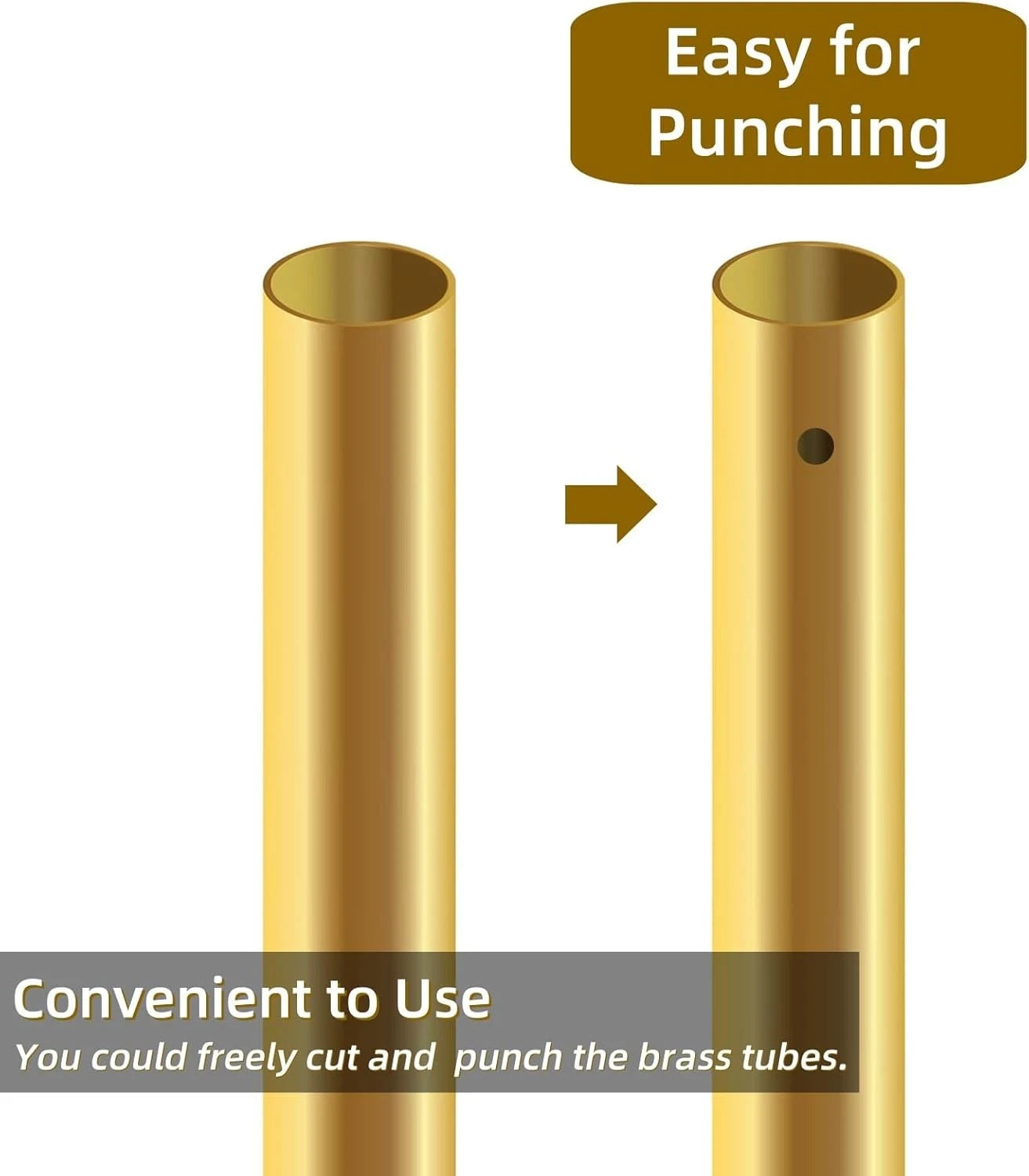 Brass Round Tube Pipe 300mm | OD 3–40mm | Wall 0.2–2mm | Seamless
