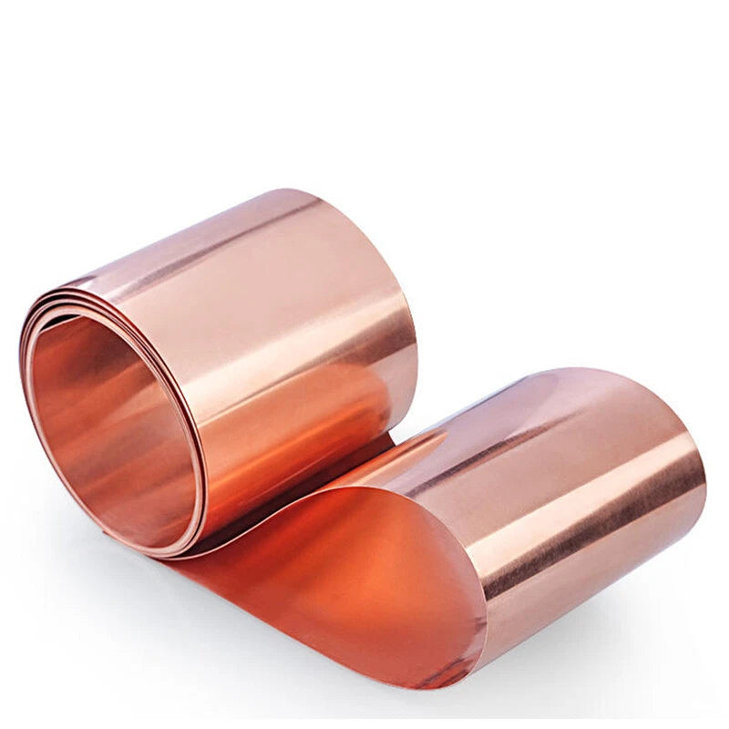 99.9% Pure Copper Sheet Roll Metal Foil Plate Strip 0.01-1mm Thick 10-120mm Wide