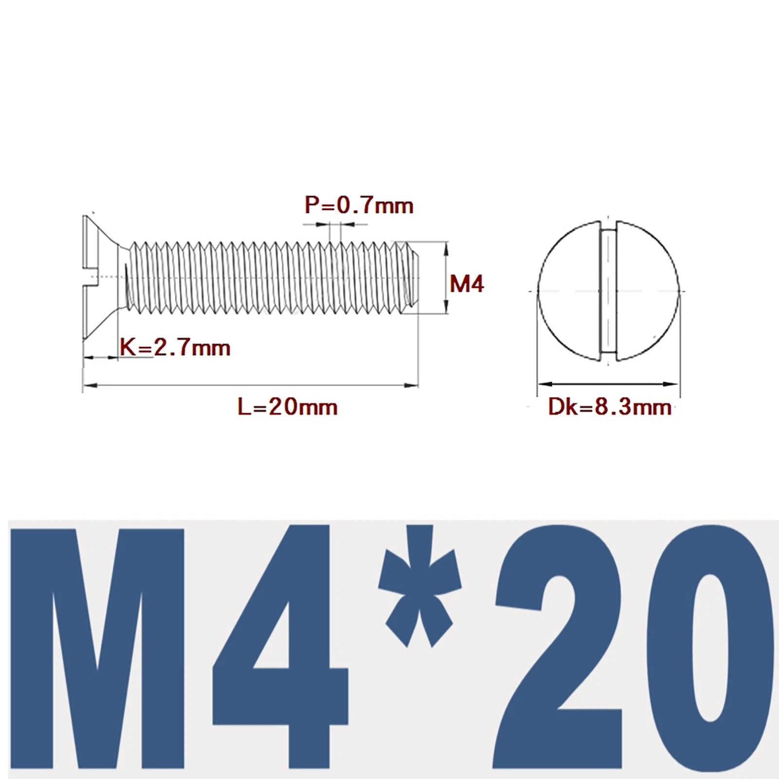 Countersunk Slotted Machine Screws M2–M8 | A2 Stainless Steel DIN 963