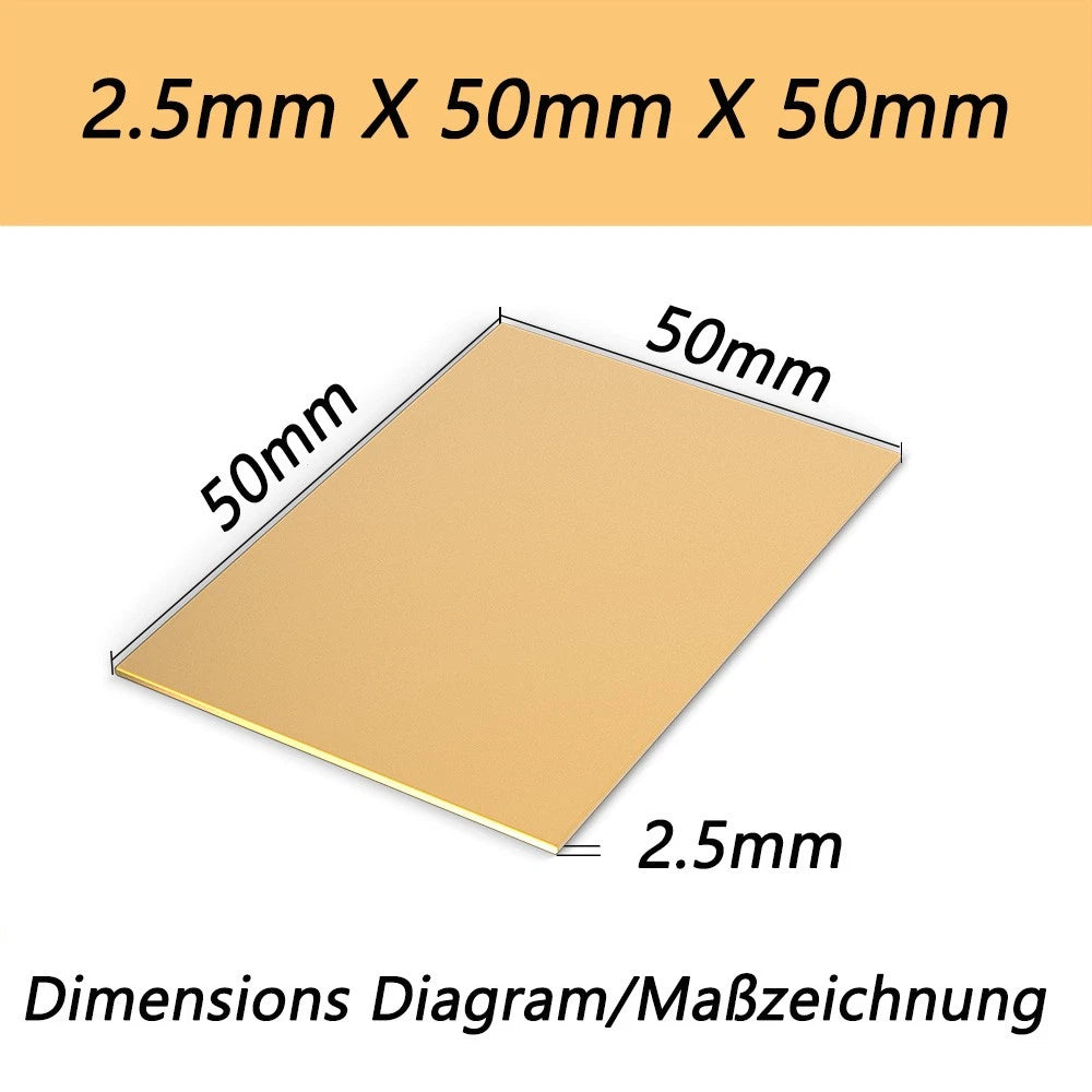 Brass Sheet Plate H62 0.6 0.8 1 -1.2mm Thickness Models Making Jewellery Making