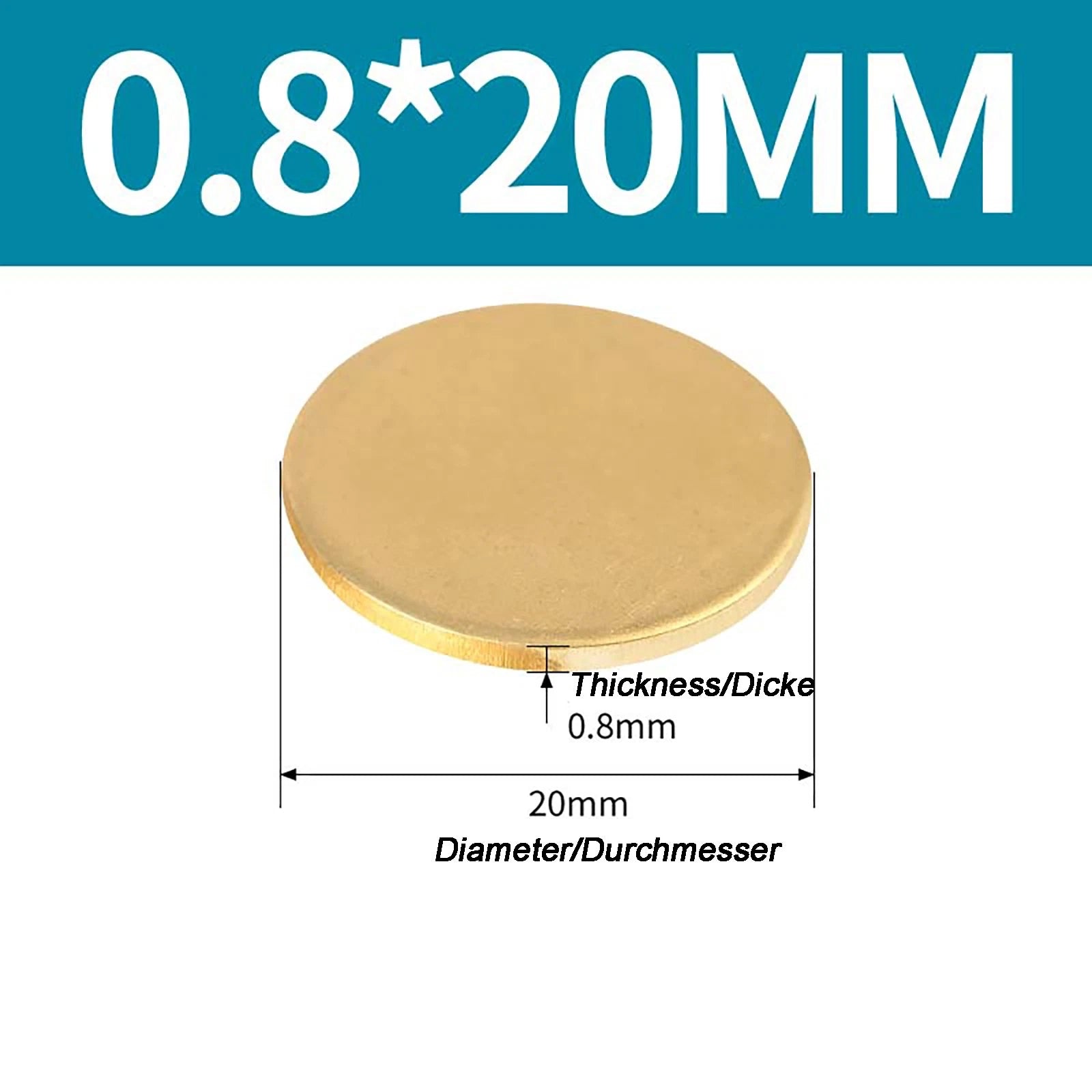 Solid Brass Discs Blanks Metal Round Sheets Thick 0.3mm - 6mm Dia 10mm - 180mm