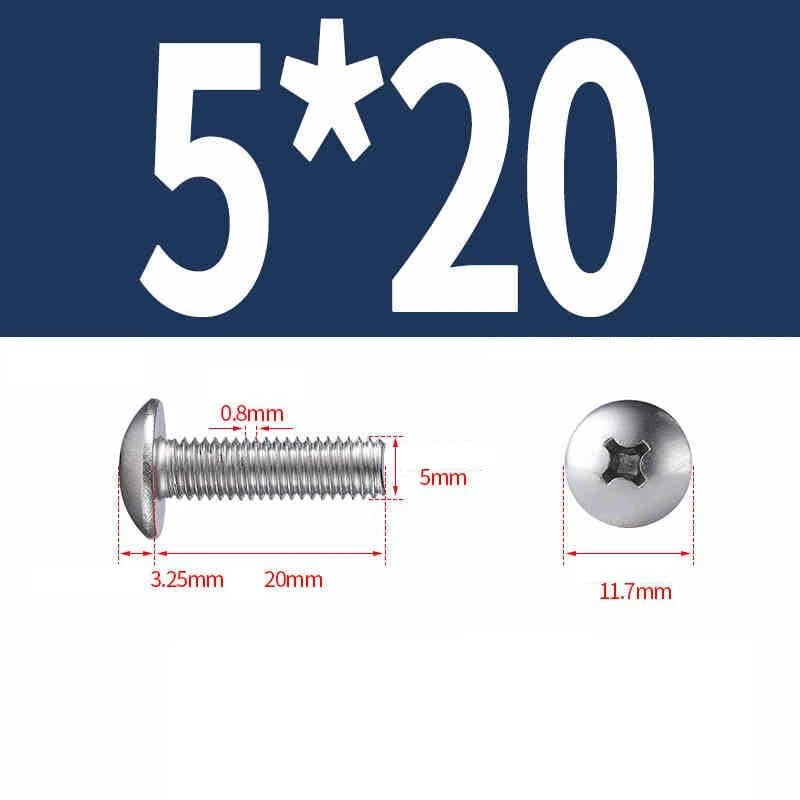 Phillips Pan Head Machine Screws — Nickel Plating & Black Zinc, M2–M6, 10 or 25 Pcs