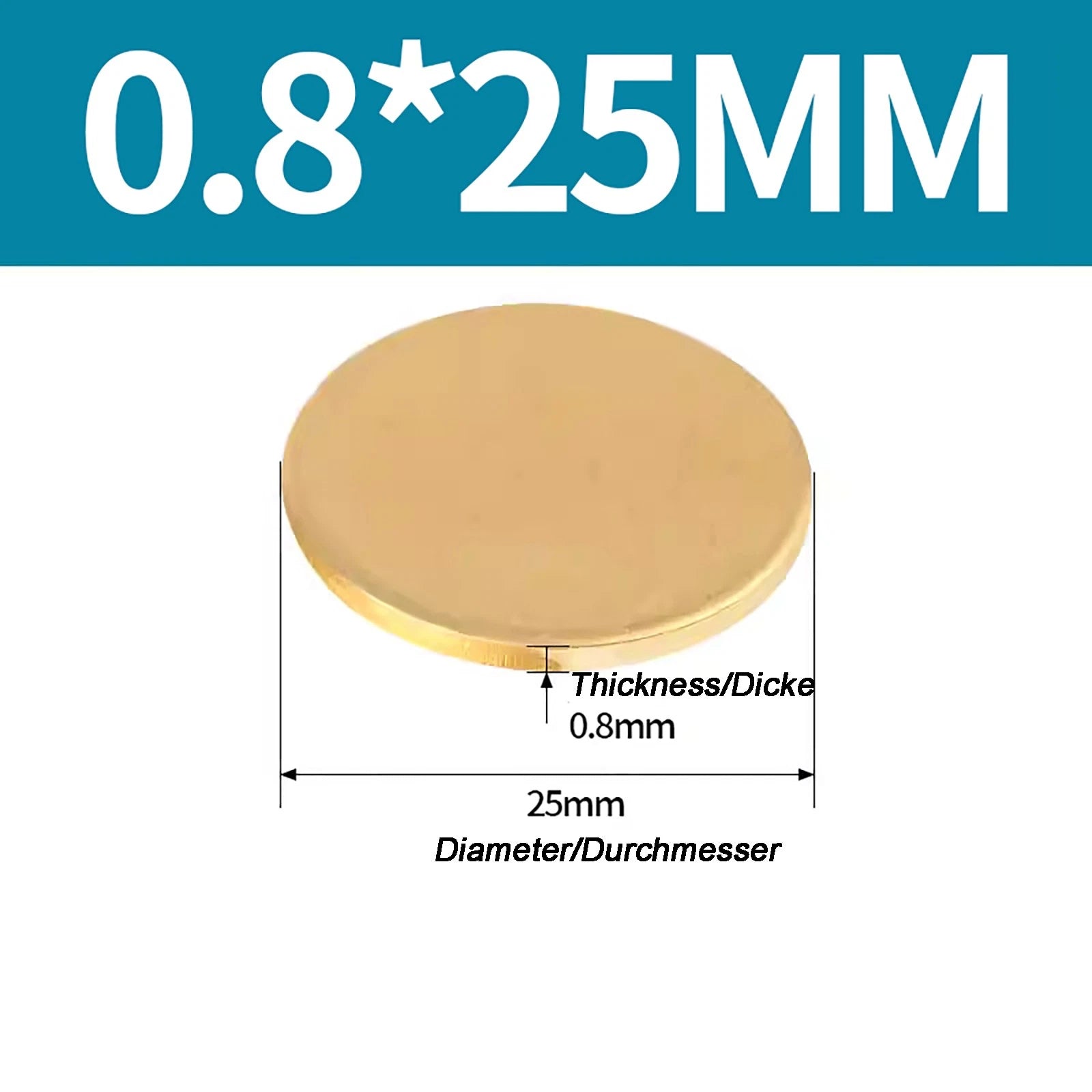 Solid Brass Discs Blanks Metal Round Sheets Thick 0.3mm - 6mm Dia 10mm - 180mm