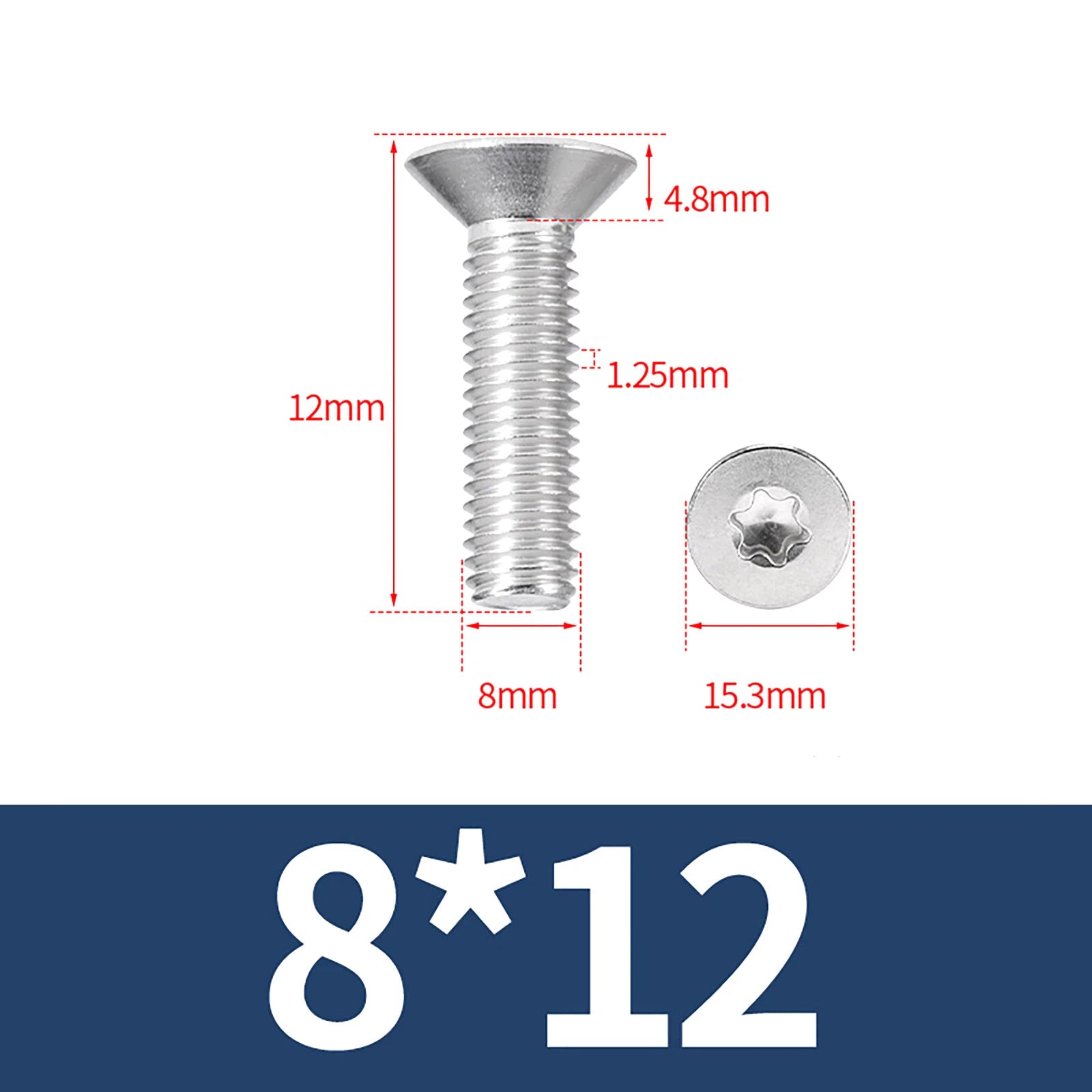 M2- M12 Torx Countersunk Machine Screws Six Lobe Bolts A2 Stainless Steel