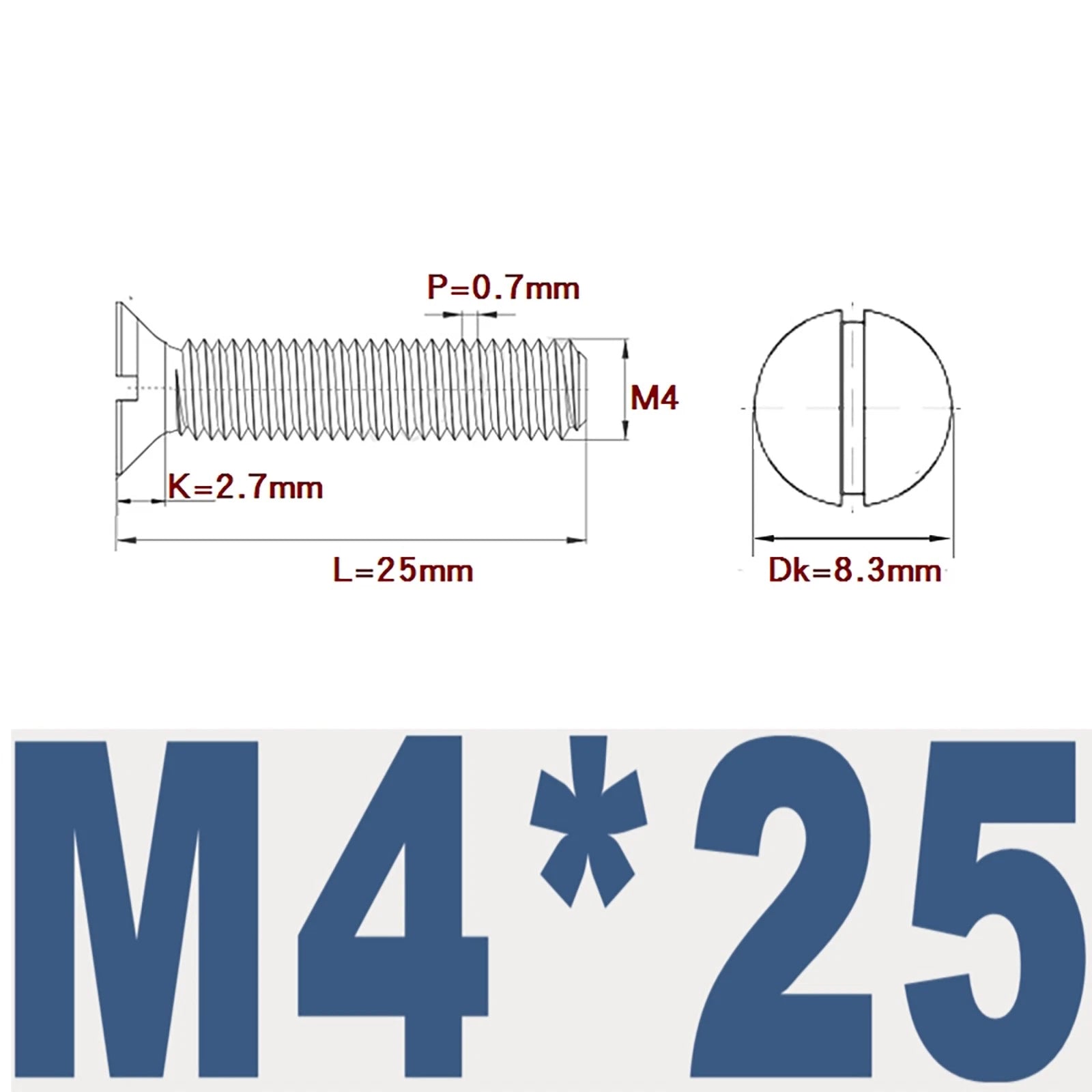 Countersunk Slotted Machine Screws M2–M8 | A2 Stainless Steel DIN 963