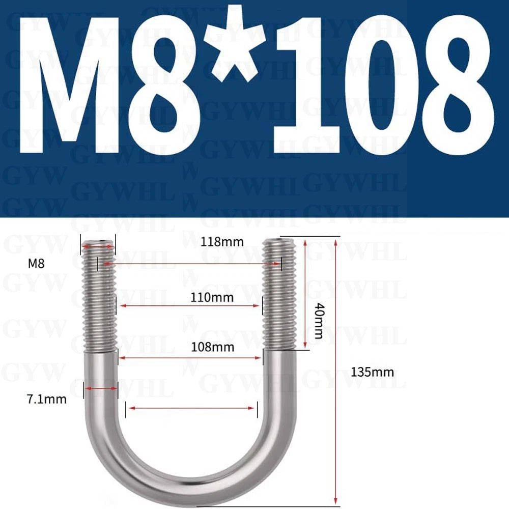 Marine Grade Round Bend U - Bolts — A2 & A4 Stainless Steel, M6 to M20 - HomeDIYer