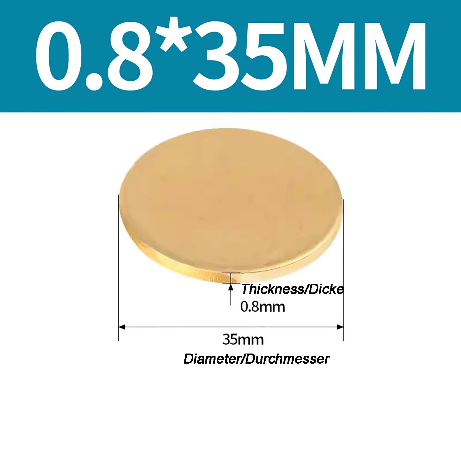 Solid Brass Discs Blanks Metal Round Sheets Thick 0.3mm - 6mm Dia 10mm - 180mm