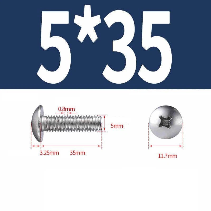 Phillips Pan Head Machine Screws — Nickel Plating & Black Zinc, M2–M6, 10 or 25 Pcs