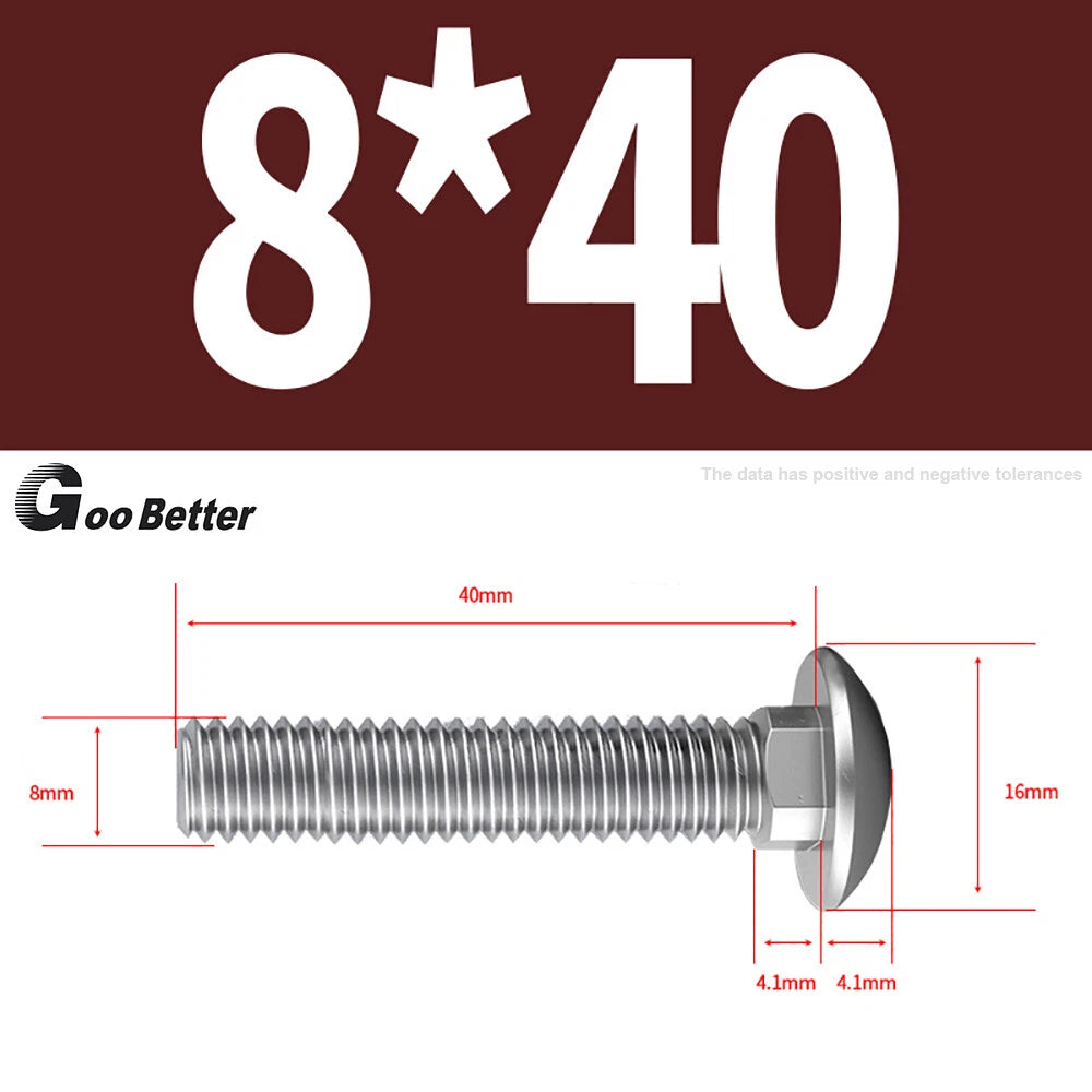 M4–M12 Carriage Bolts A2 Stainless Steel | Cup Square Neck Screws