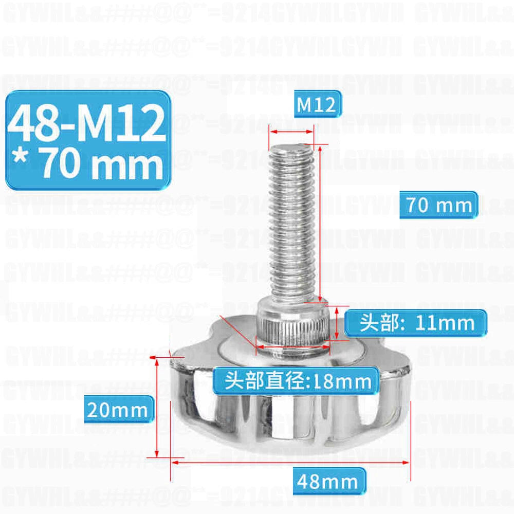 Thread Star Knobs Clamping Knob Grip Stainless Knurled Thumb Handle Knobs Screws