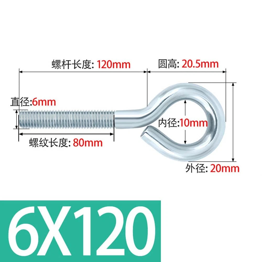 M3–M12 Galvanised Eye Screws | Metric Closed Eye Bolts & Threaded Ring Hooks
