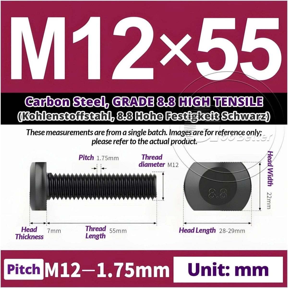 T - Slot Bolts M6 to M20 | Grade 8.8 High Tensile | T - Track Bolts 16mm–500mm - HomeDIYer