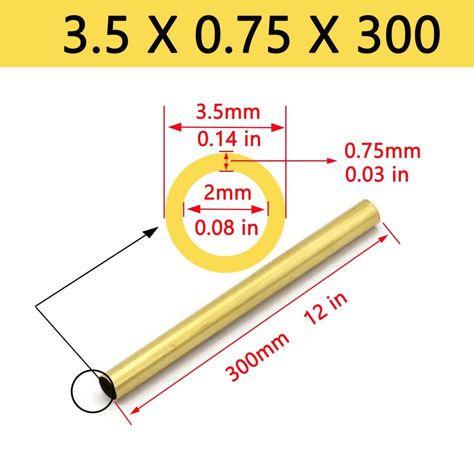Brass Tubes ROUND PIPE Cu 62% OD 2mm 3mm 4mm 5mm 6mm To 25mm Length 300mm 0.3m