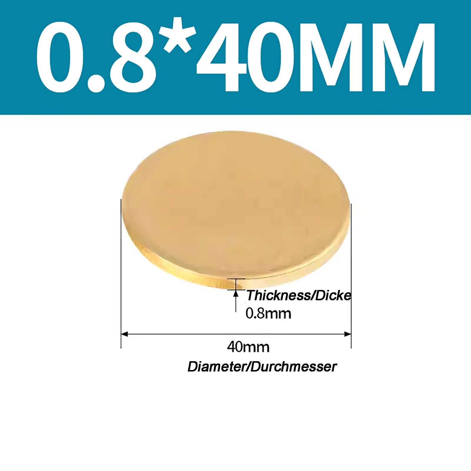 Solid Brass Discs Blanks Metal Round Sheets Thick 0.3mm - 6mm Dia 10mm - 180mm