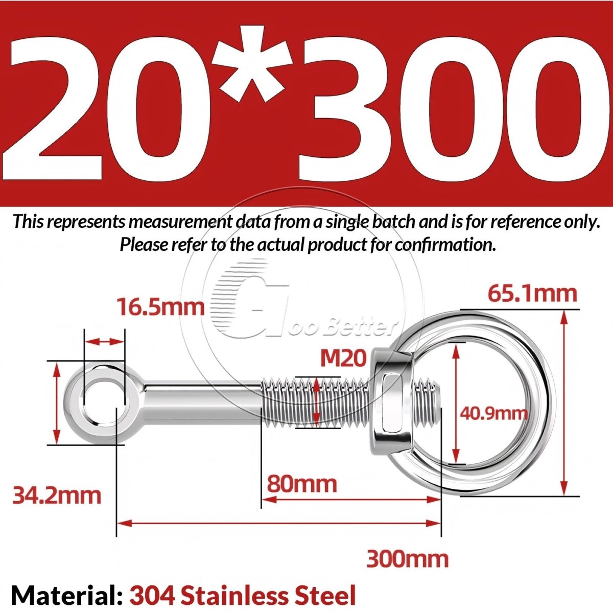 M16–M24 A2 304 Stainless Steel Lifting Eye Bolt & Eye Nut Threaded Ring - HomeDIYer