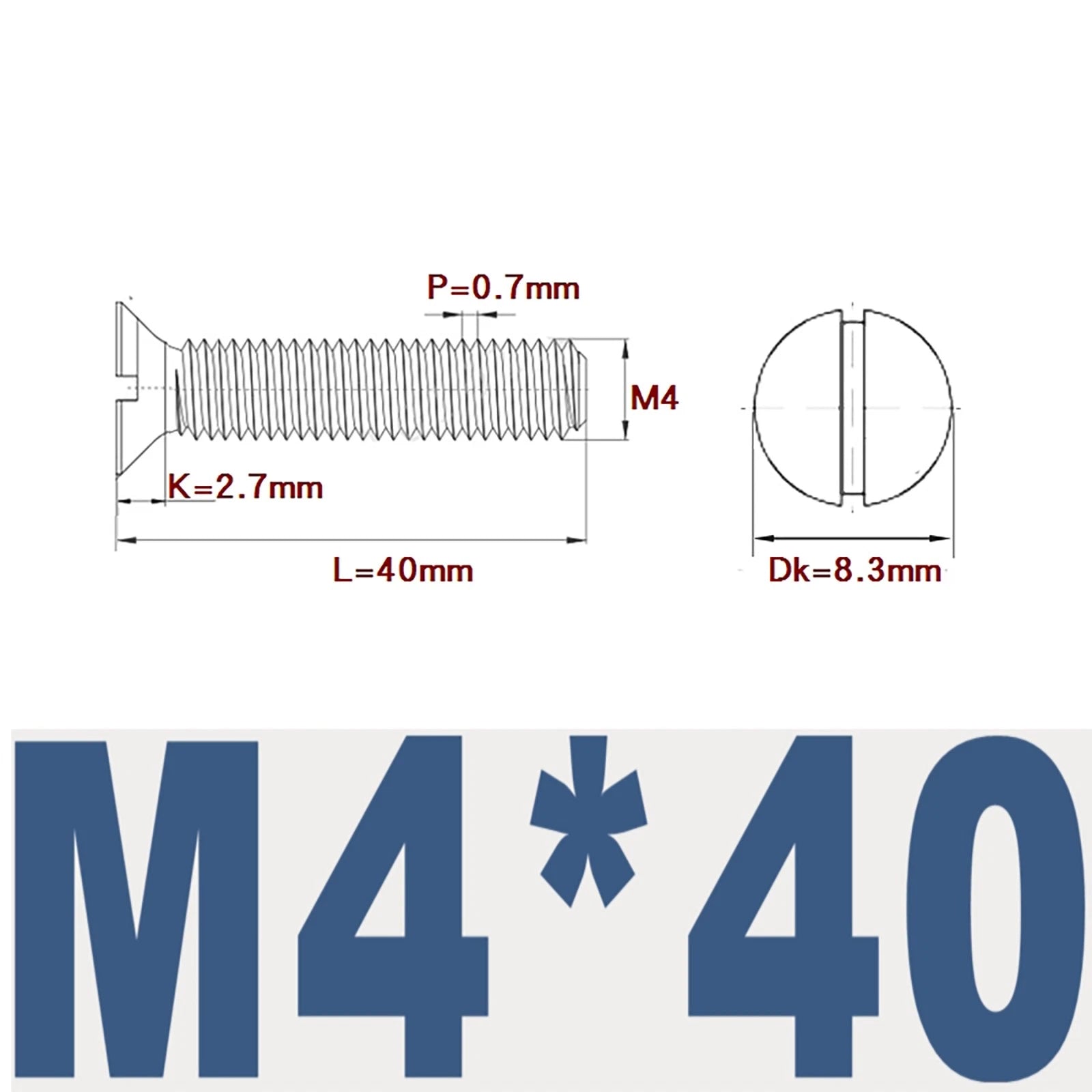 Countersunk Slotted Machine Screws M2–M8 | A2 Stainless Steel DIN 963