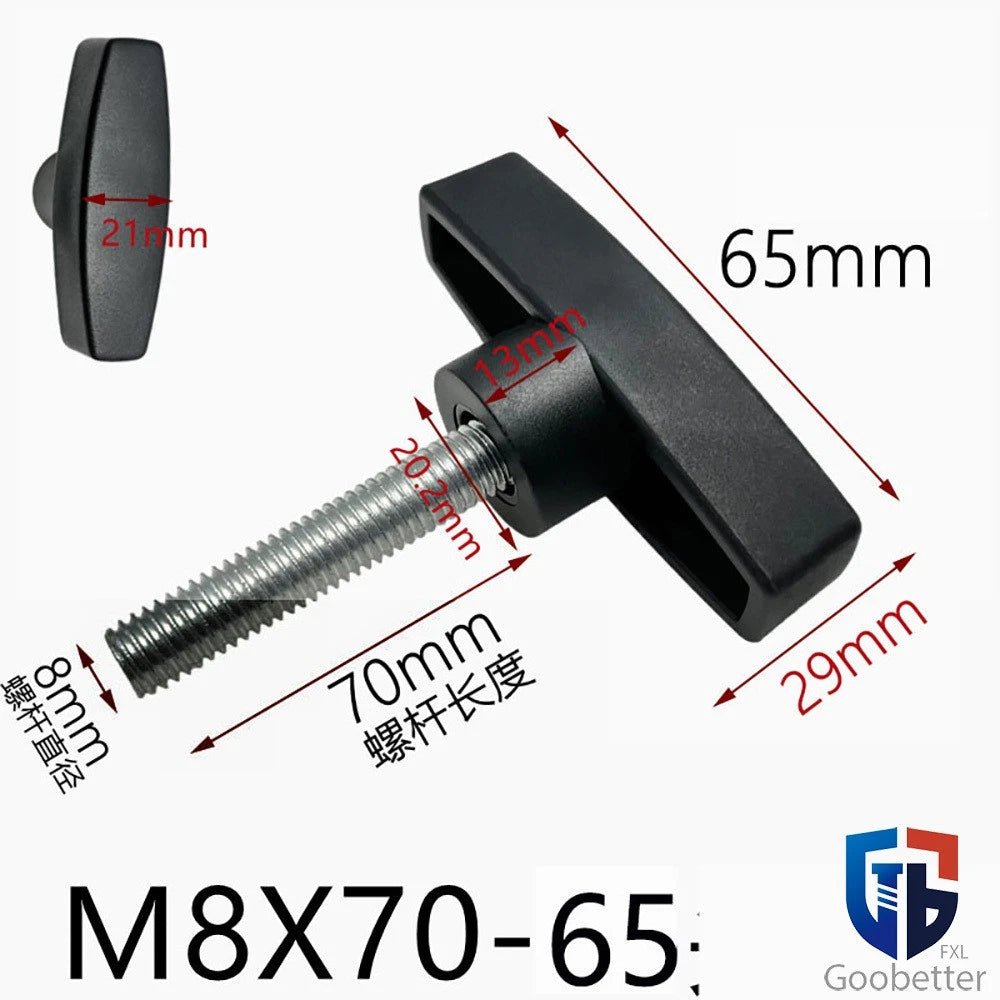 M6 M8 M10 M12 T - Handle Thumb Screws — Wing Knob Clamping Bolts with Flange Nut - HomeDIYer