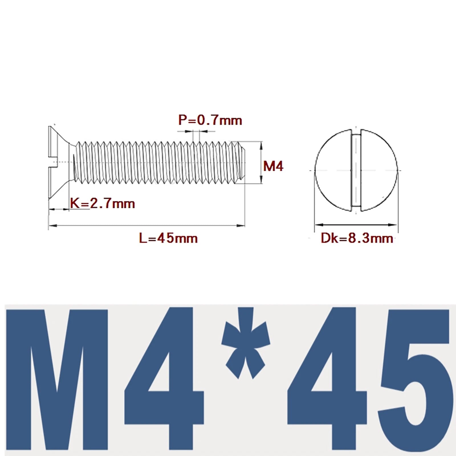 Countersunk Slotted Machine Screws M2–M8 | A2 Stainless Steel DIN 963