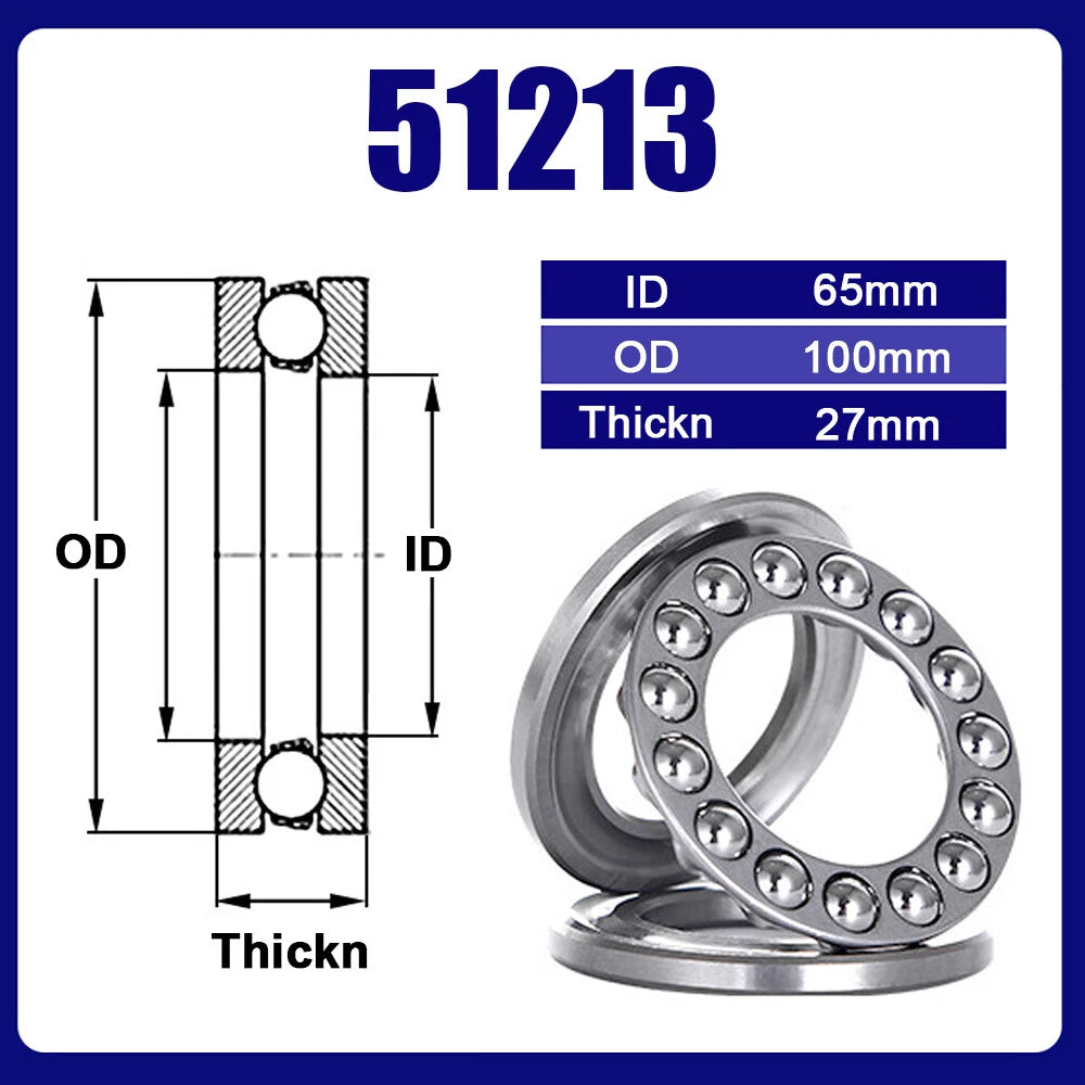 Single Direction 51100 ~ 51311 Axial Thrust Ball Bearings, Hole Dia. 10 ~ 140mm