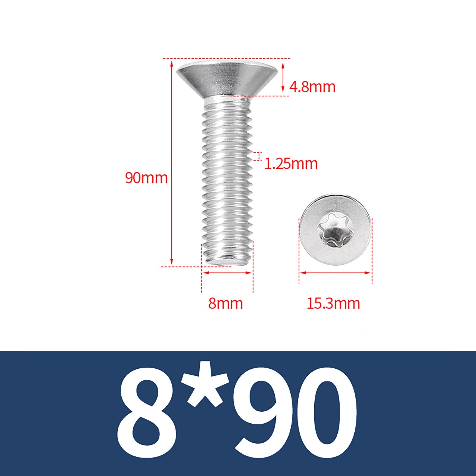M2- M12 Torx Countersunk Machine Screws Six Lobe Bolts A2 Stainless Steel
