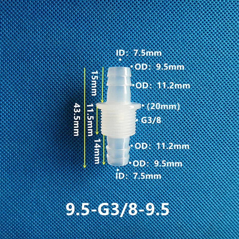 Plastic Barbed Bulkhead Fitting with Male Thread — Hose Tail Pipe Connector