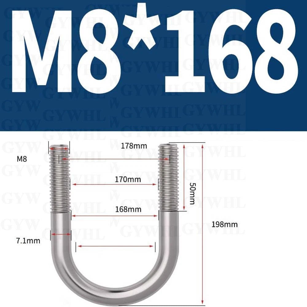 Marine Grade Round Bend U - Bolts — A2 & A4 Stainless Steel, M6 to M20 - HomeDIYer