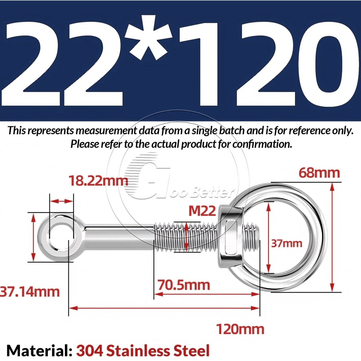 M16–M24 A2 304 Stainless Steel Lifting Eye Bolt & Eye Nut Threaded Ring - HomeDIYer