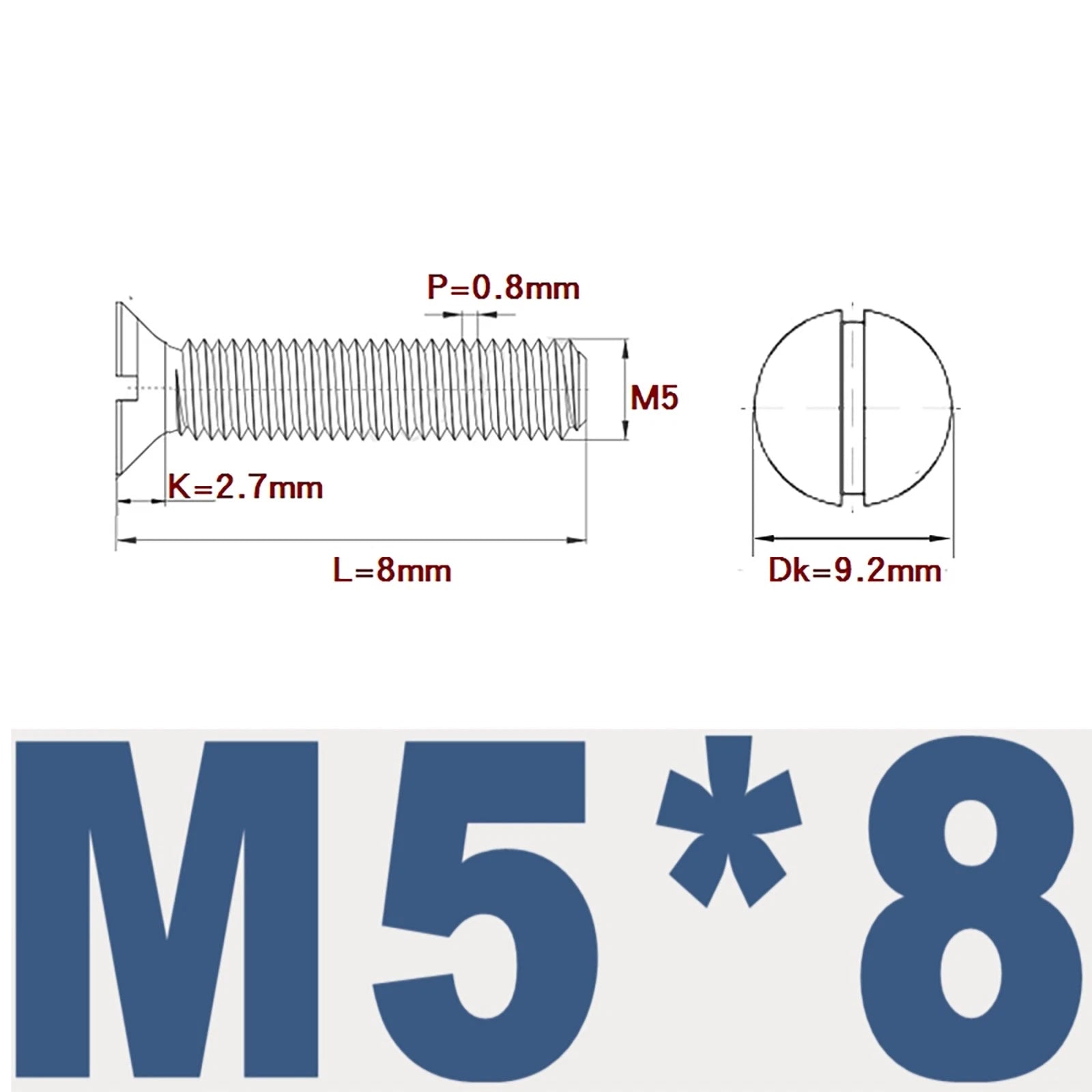 Countersunk Slotted Machine Screws M2–M8 | A2 Stainless Steel DIN 963