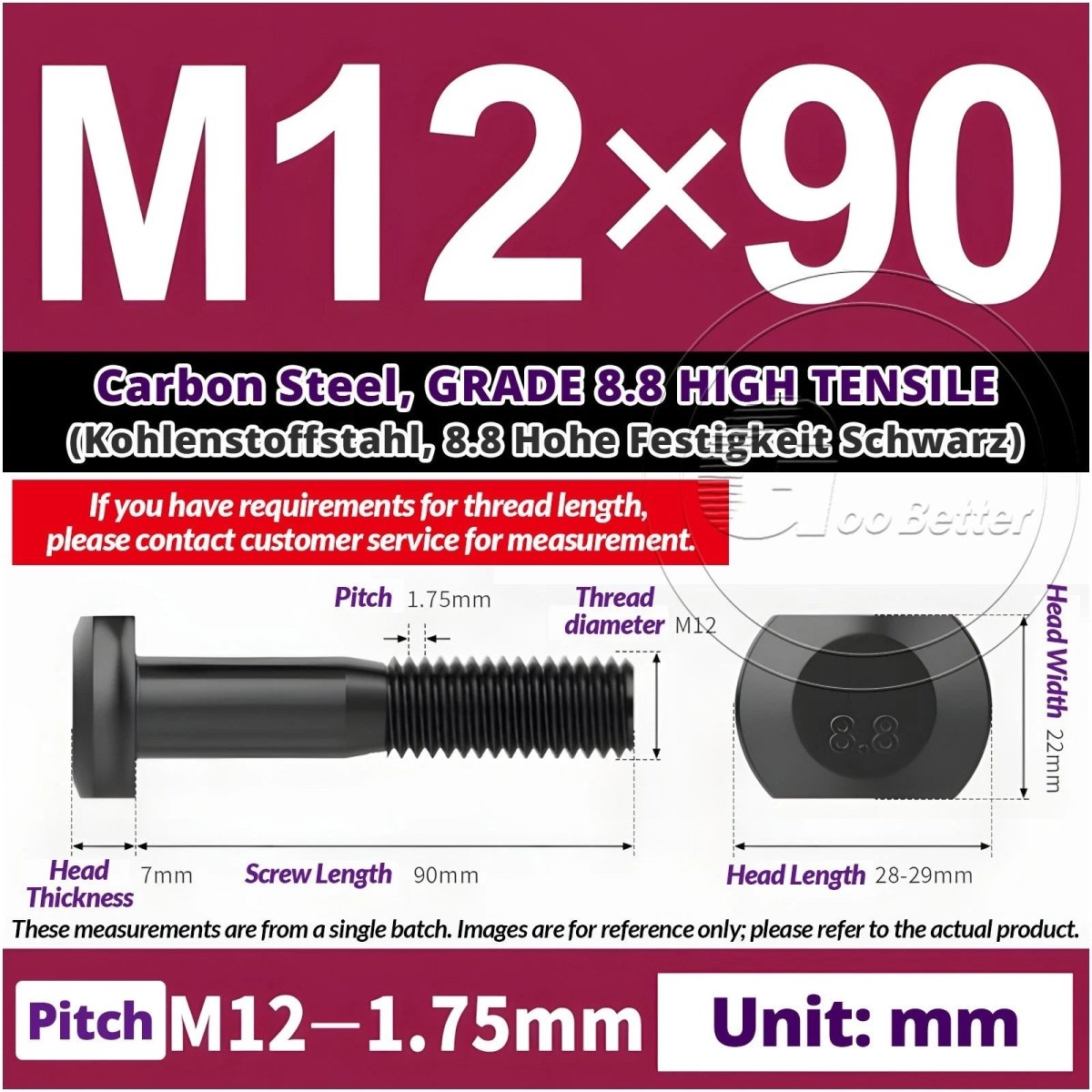 T - Slot Bolts M6 to M20 | Grade 8.8 High Tensile | T - Track Bolts 16mm–500mm - HomeDIYer