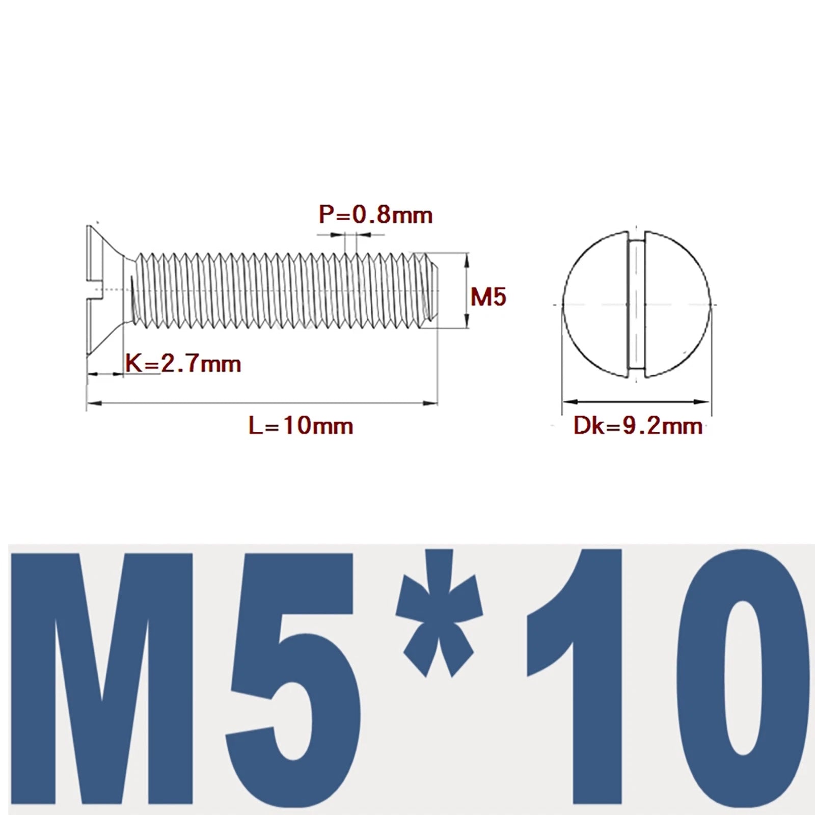 Countersunk Slotted Machine Screws M2–M8 | A2 Stainless Steel DIN 963