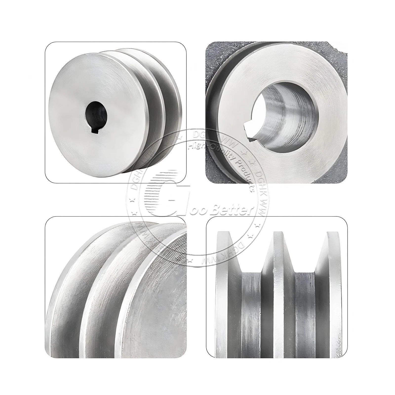 Cast Iron Drive Pulley Double Groove 2A Flat For A/V Belt Pulley OD 60mm-180mm
