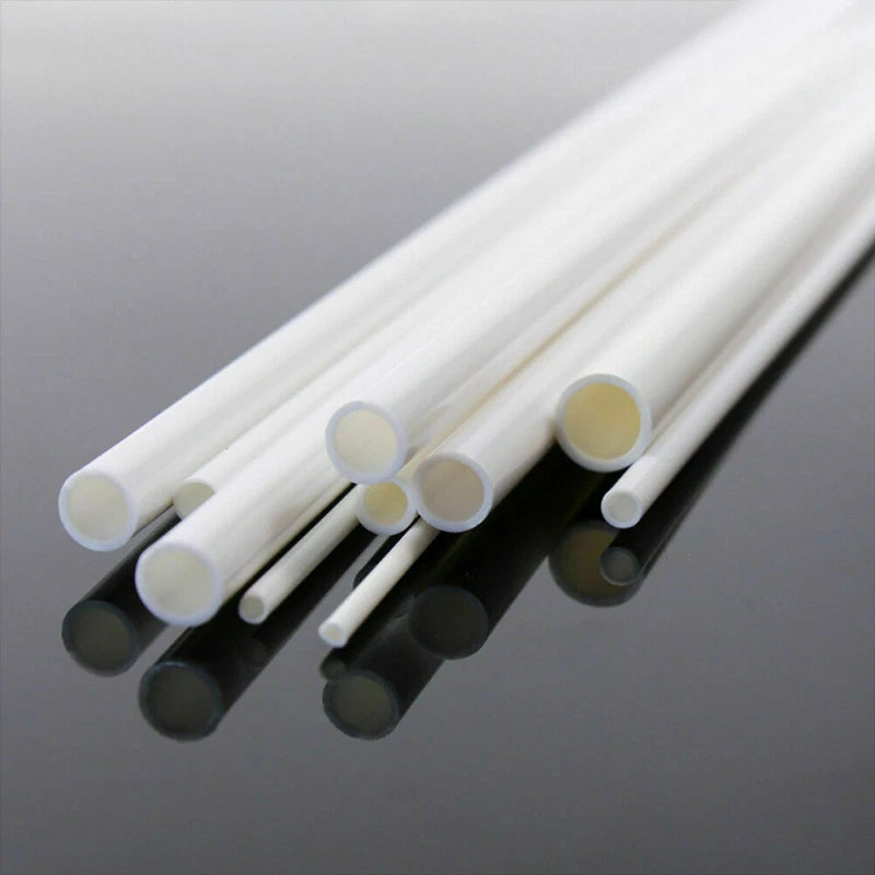 White ABS Round Hollow Tube — Styrene Plastic Pipe for DIY Models & Crafts, 2mm–8mm × 250mm