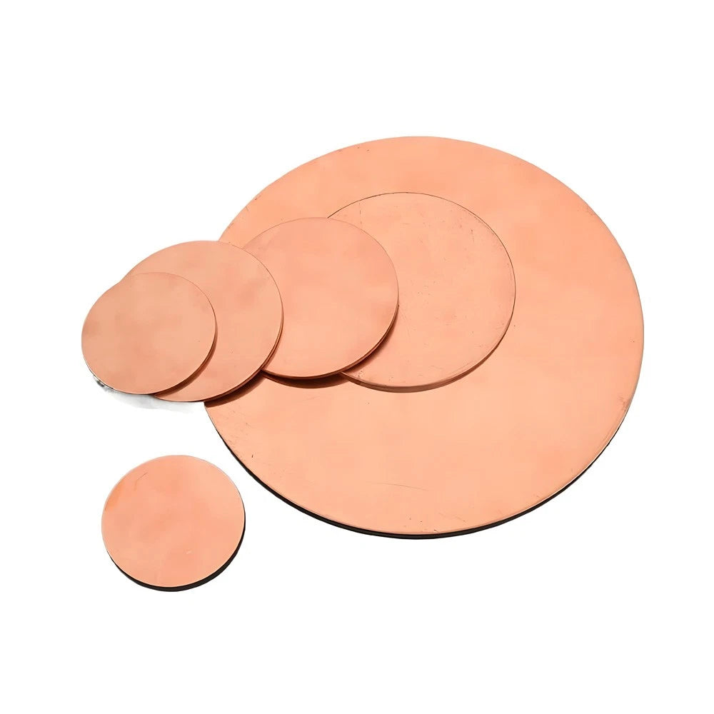 Solid Pure Copper Disc Blank Cut Round Sheet Plate Thick 0.3-5mm Dia 50mm-300mm