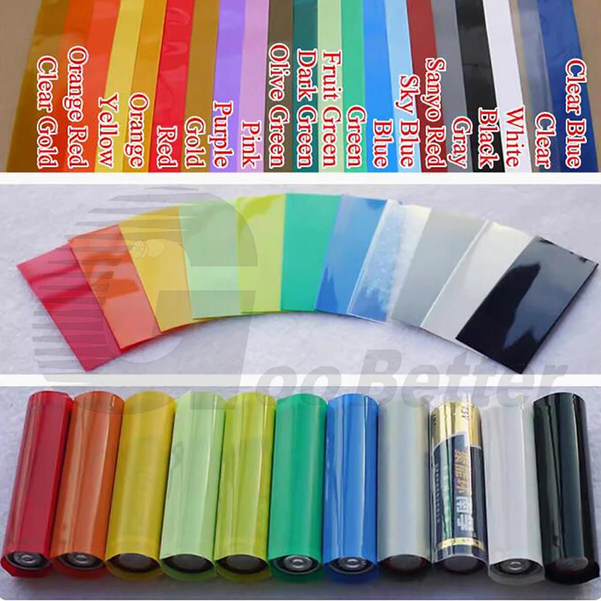 PVC Heat Shrink Tubing for RC Battery Packs — 55mm to 103mm, Multiple Colors - HomeDIYer
