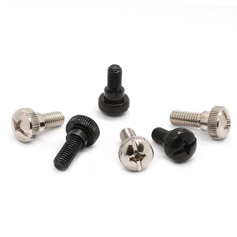 M5 M6 Knurled Thumb Screws Step Head | Hand Grip Knob Bolts | Nickel & Black Zinc Plated - HomeDIYer