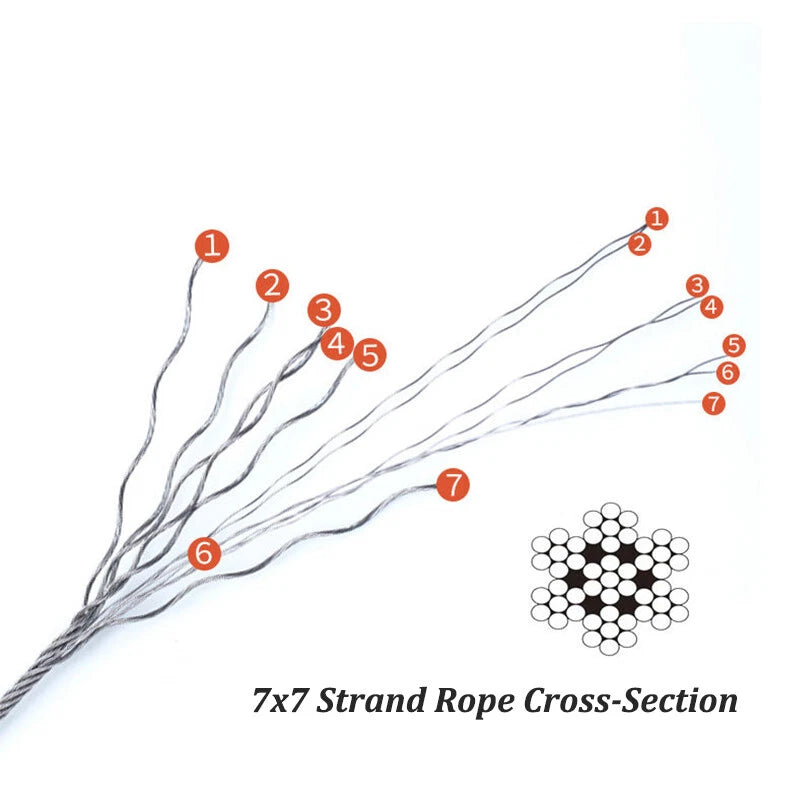 0.3mm 0.5mm 0.8mm 1mm 5mm 10mm 12mm 16mm 304 Steel Wire Rope Lifting Metal Cable