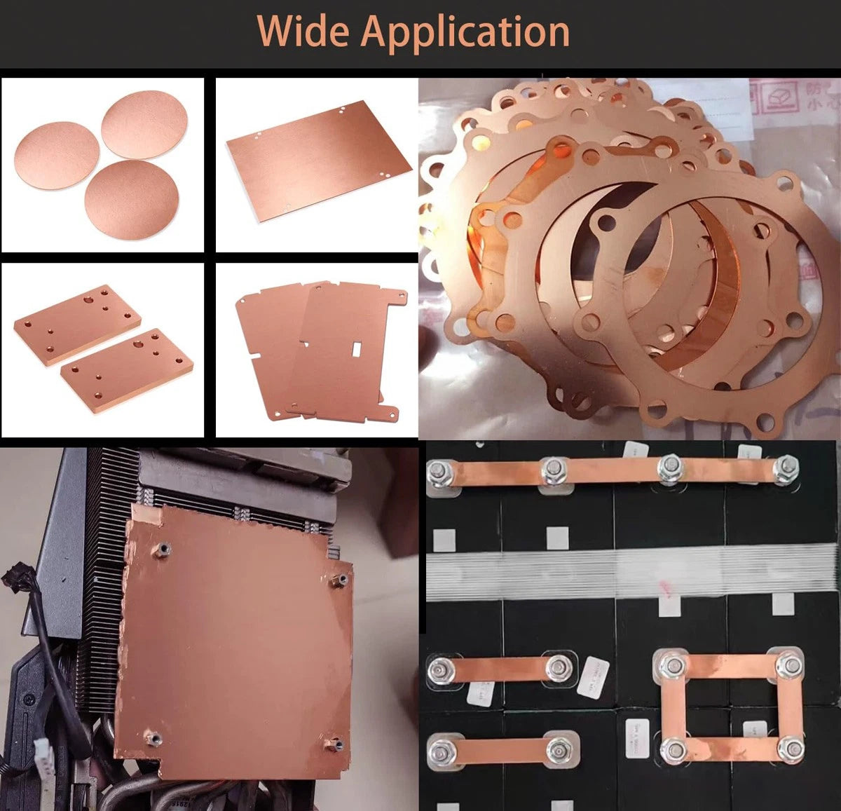 Copper Sheet Metal Guillotine Cut 0.1mm-0.8mm Thick,300mm x 300mm Copper Plate