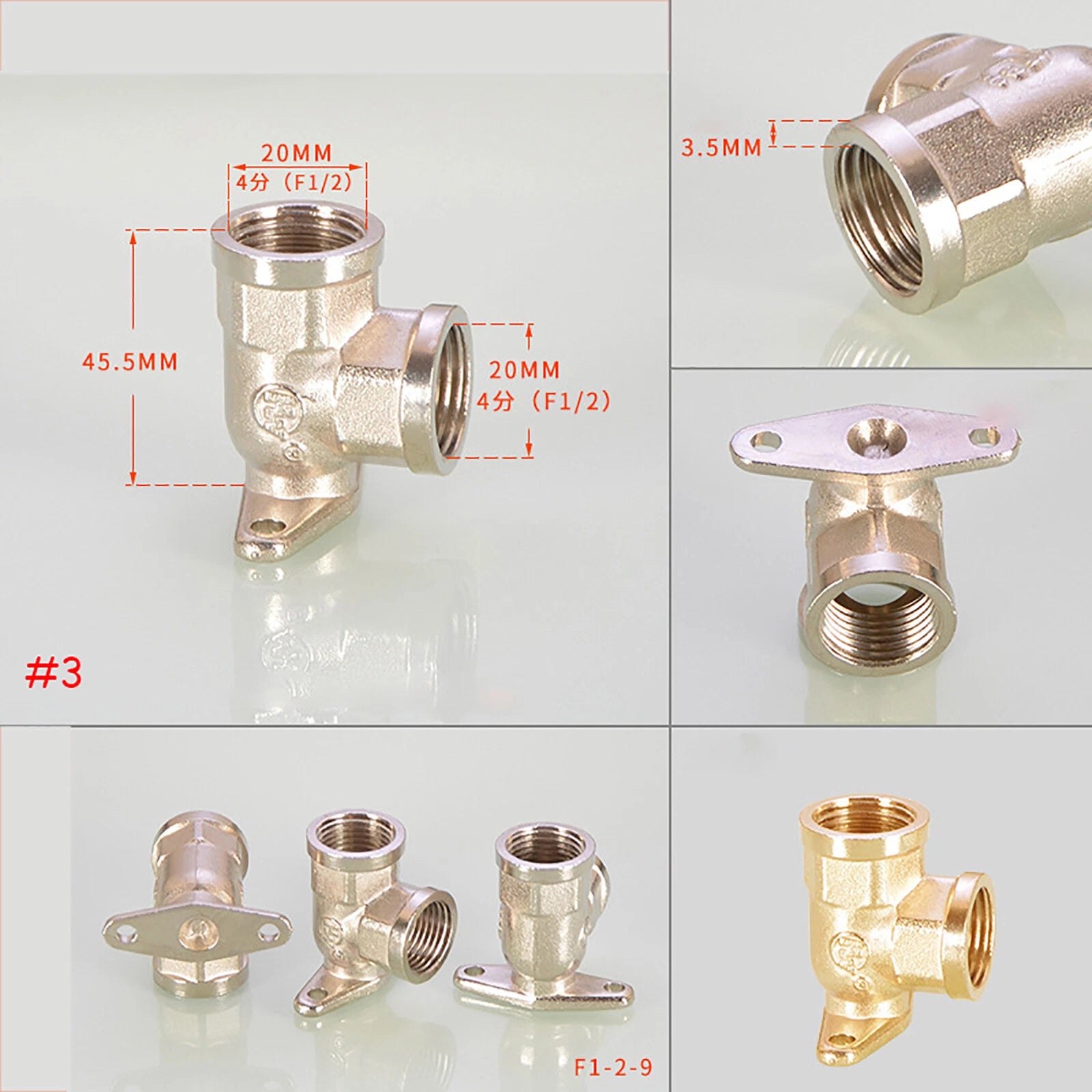 BSP Brass Wall Elbow Pipe Fitting | Female & Male Thread | Water & Air